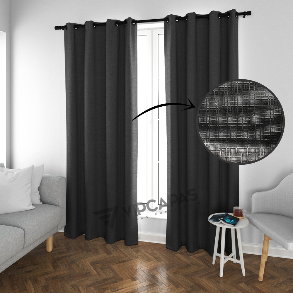 Cortina Blackout Para Quarto Sala Cozinha PVC Corta 100% Luz 2,80 Largura X 2,30 Altura Grande