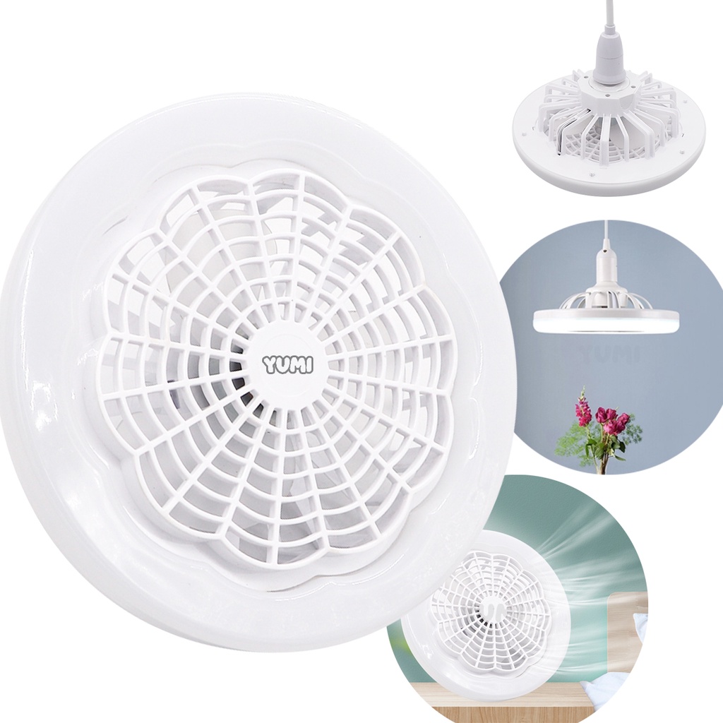 Lâmpada Luminária Ventilador De Teto E27 Controle Remoto Bivolt 2 Em 1