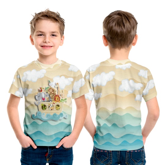 Camiseta Básica Infantil ou Adulta - Arca de Noé Praia em Oferta na Shopee