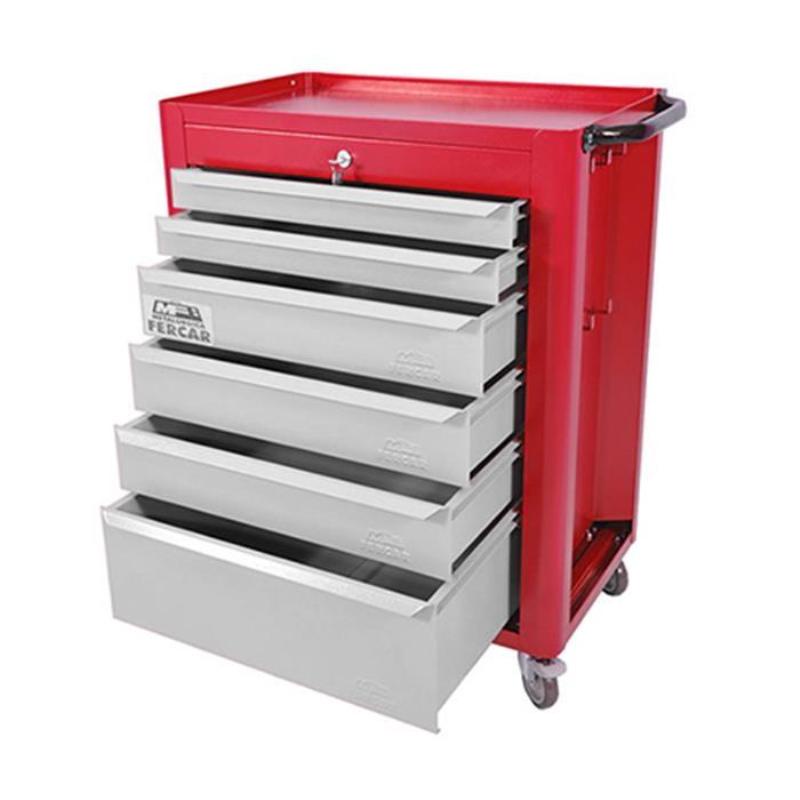 Carrinho De Ferramenta 6 Gavetas Fercar Cs-08 Vermelho