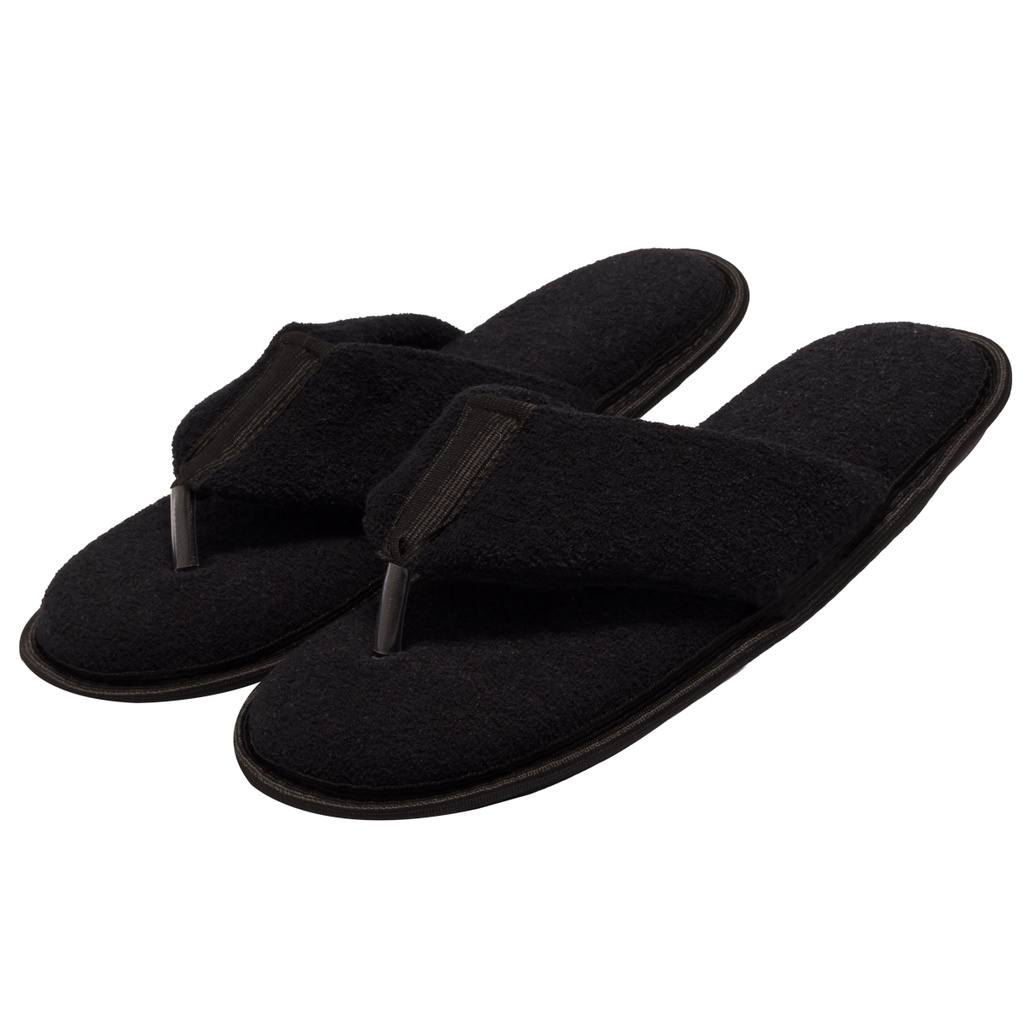 Pantufa Chinelo de Dedo Preto Sola Ante Derrapante Adulto e Infantil