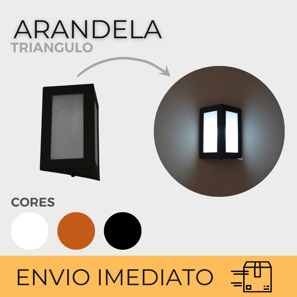Arandela Triângulo 2 Focos Luna Iluminação Alumínio Parede Muro Interna Externa