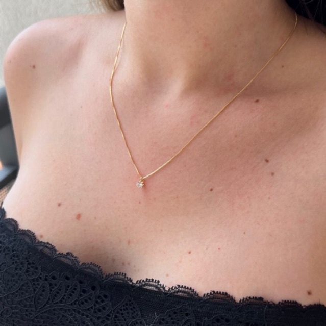 Colar Corrente Choker Ouro 18k Ponto de Luz Cor Cristal Folheado em Oferta na Shopee