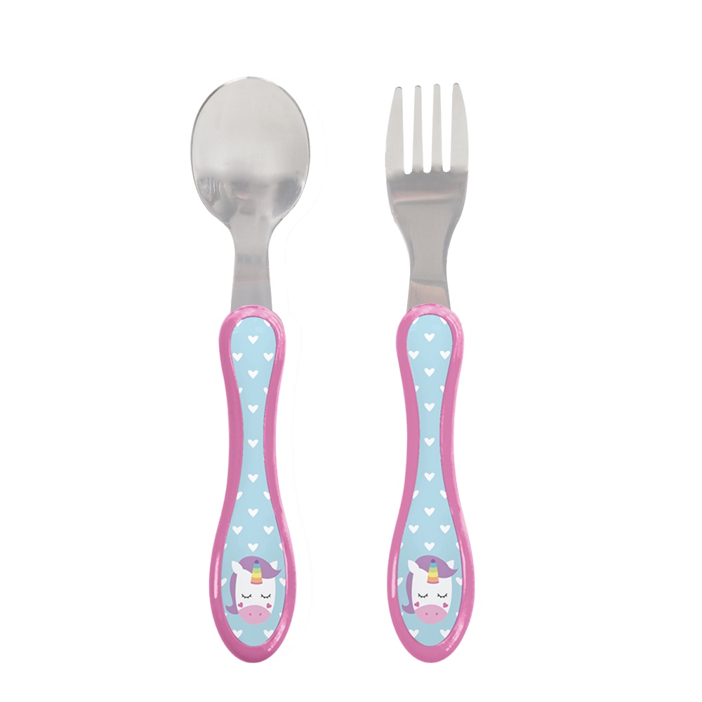 Kit Talher Infantil Animal Fun Buba Garfo Colher Bebê Inox — imagem 2 de 2