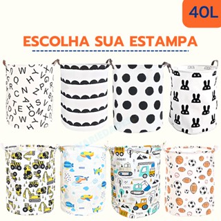 Cesto Organizador Dobrável de Roupa Suja e Brinquedo 40 Litros
