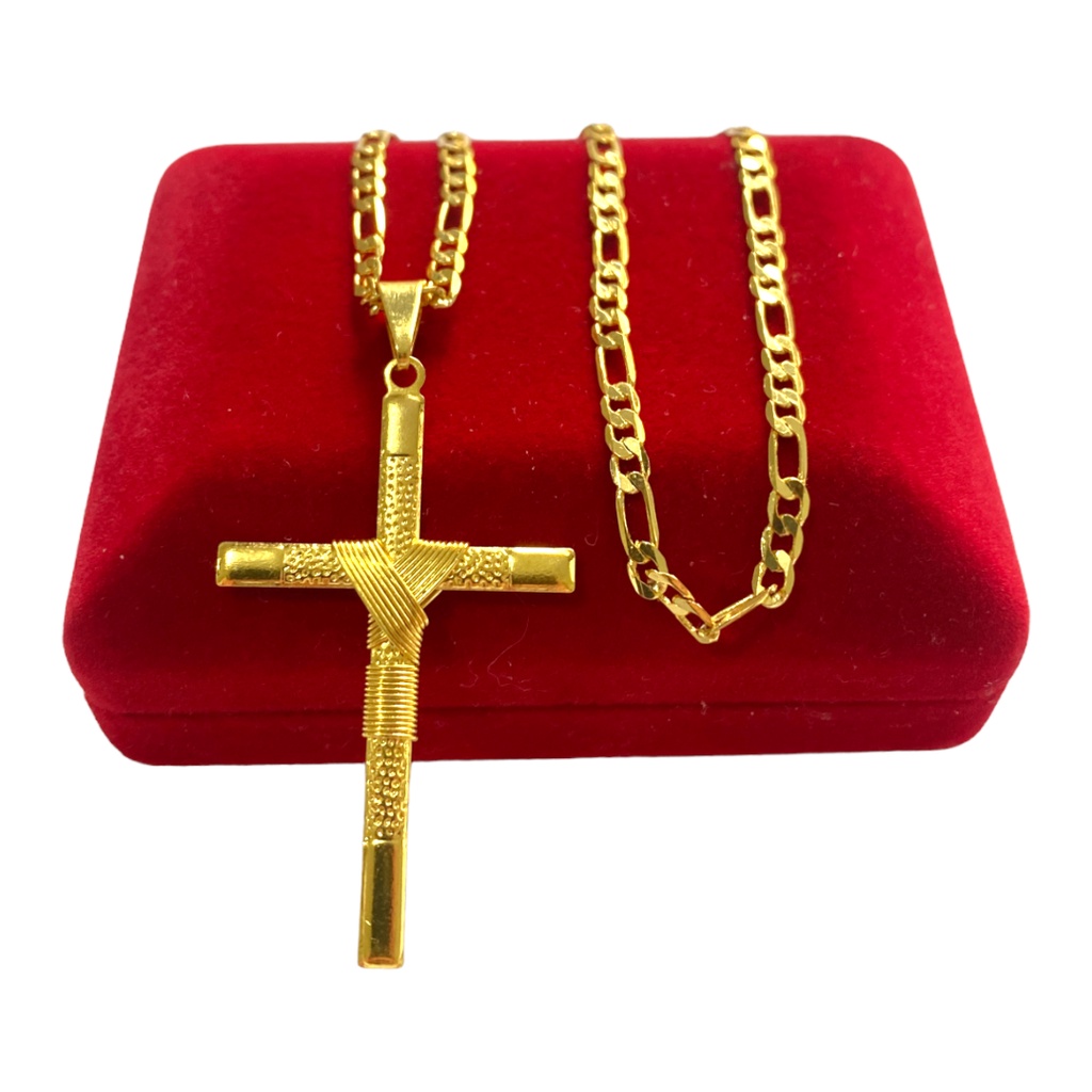 Cordão Banhado em Ouro 18K 3x1 3MM - CRUZ MINIMALISTA I -  BANHO DE OURO 18K - UNISSEX