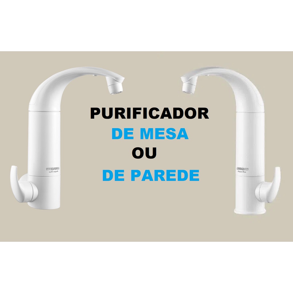 Torneira com Filtro Purificador agua Branco Acqua Due Parede ou Mesa/Bancada Lorenzetti com vela/refil