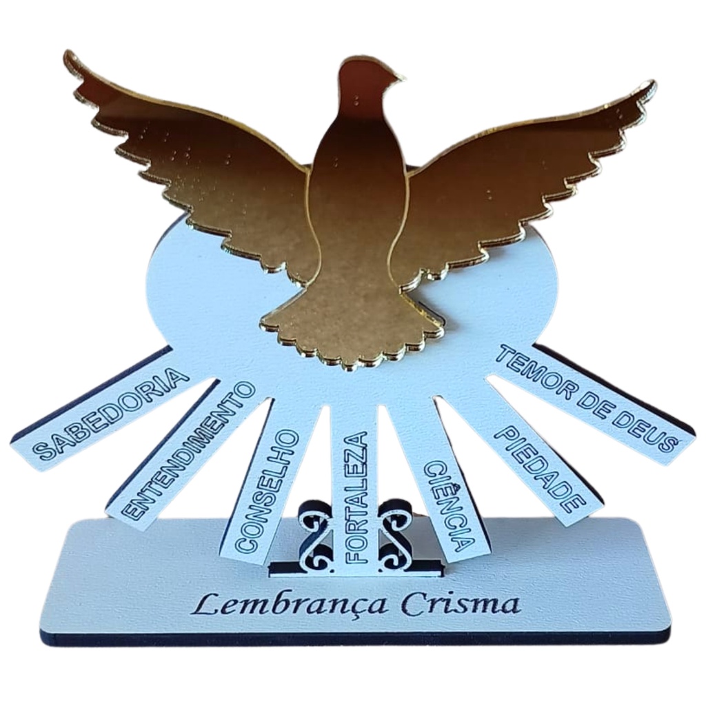 20 Lembrancinhas Batizado Crisma Comunhão Eucaristia Encontro de Casais Igreja 7 Dons Divino Espirito Santo Mdf