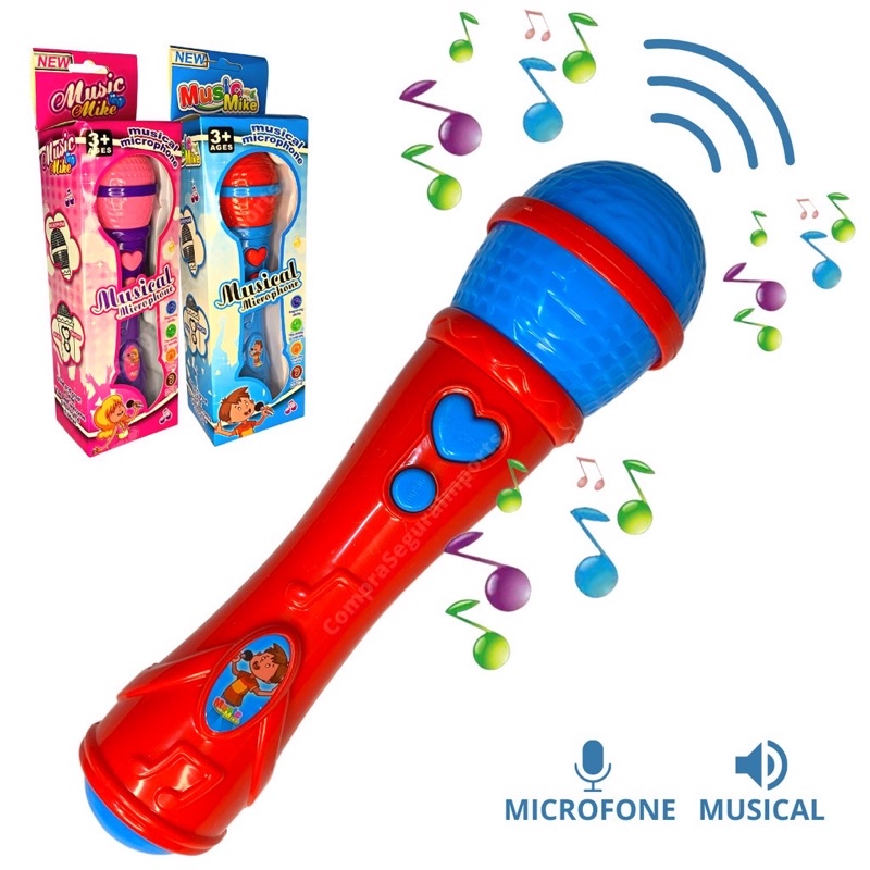 Microfone Infantil Funciona De Verdade Sai Som Voz E Musica Feminino E Masculino