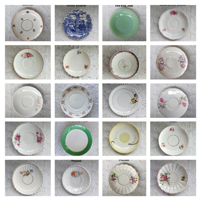 Pires para xícara de chá porcelanas  Schmidt, Tirschenreuth Bavária, Rami, Steatita, Real,  Renner, Mauá, Pozzani