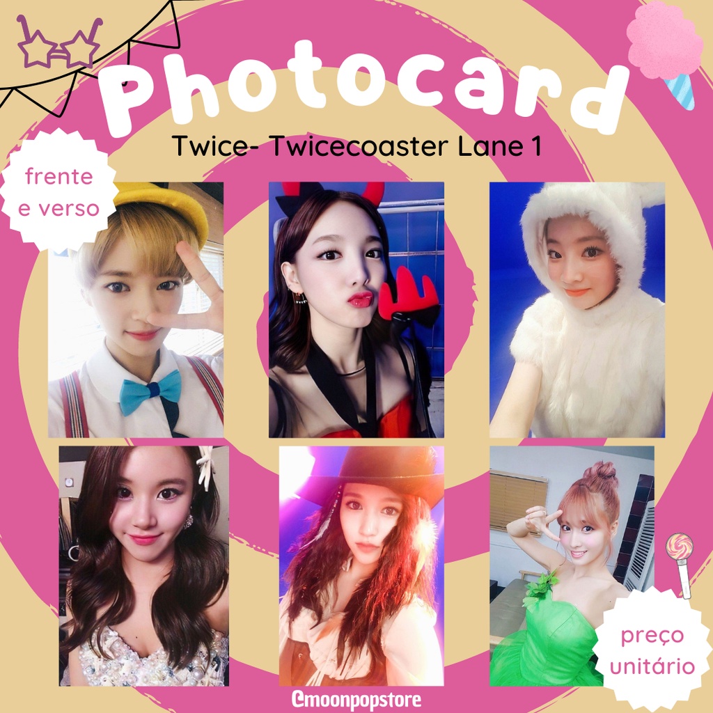 Photocard Twice Twicecoaster Lane 1- Fanmade frente e verso