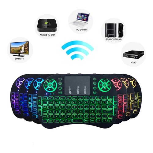 Mini Teclado Controle Sem Fio Wireless Iluminado Com Touchpad