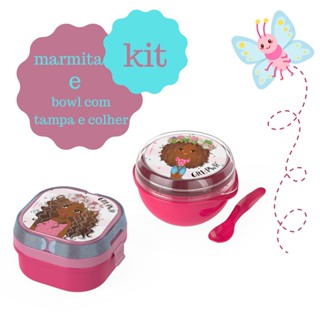 kit Lancheira Escolar Infantil - Marmita + Bowl Alimentação Criança