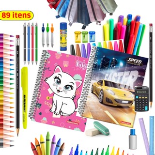 Caderno Kit Material Escolar Caneta Estojo Ensino Médio Ensino Superior Papelaria
