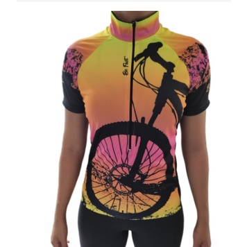Camisa Feminina de ciclismo Roupa pedalar bike Grupo de pedal | Shopee ...