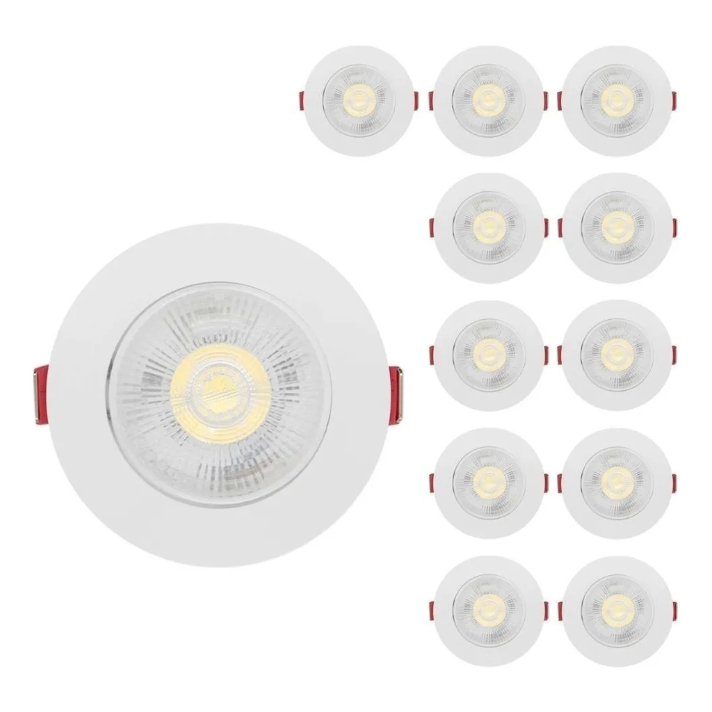 Kit 12 Spot Led Smd 7w Dicróica Direcionável Redondo BQ/BF em Oferta na Shopee