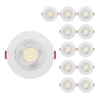 Kit 12 Spot Led Smd 7w Dicróica Direcionável Redondo BQ/BF em Oferta na Shopee