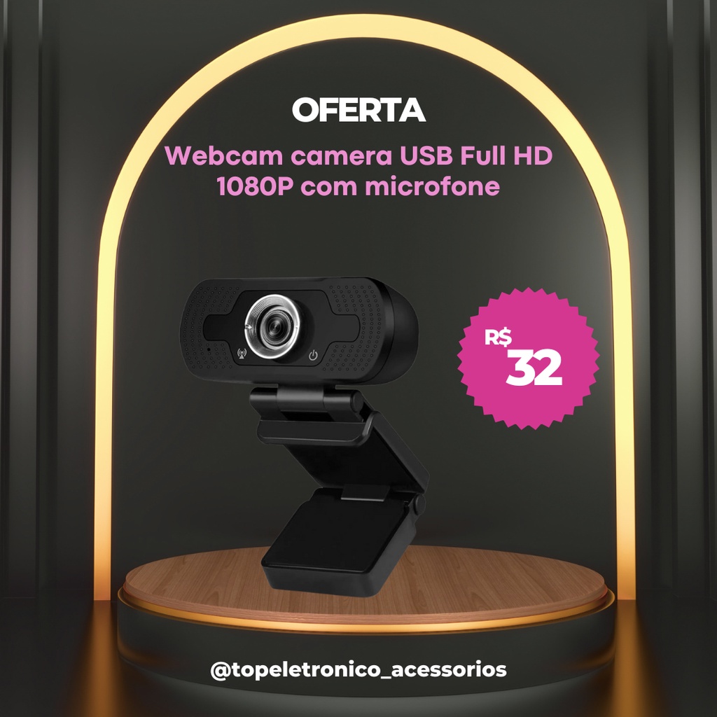 cam camera USB Full HD 1080P com microfone Shopee Brasil
