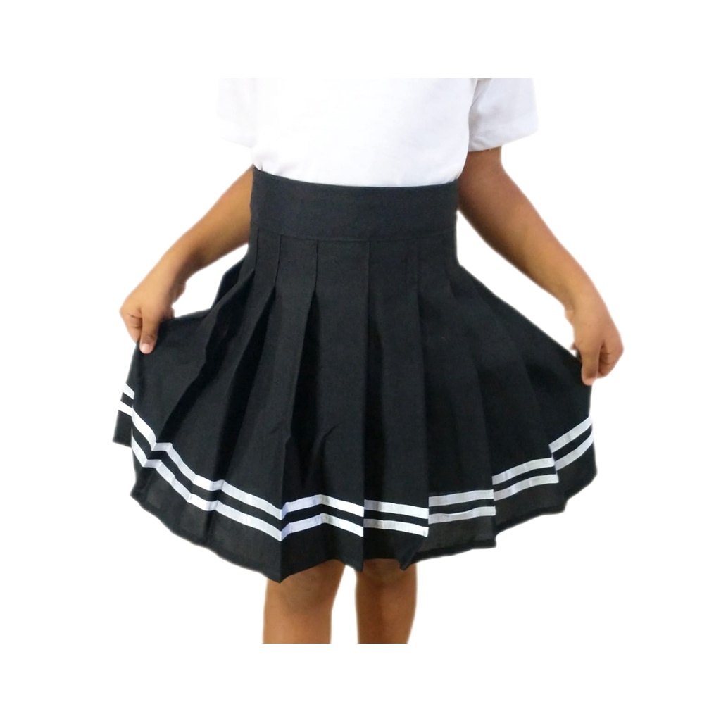 Saia Infantil Colegial, pregueada, plissada, cosplay, coreana, lolita - kpop com listra