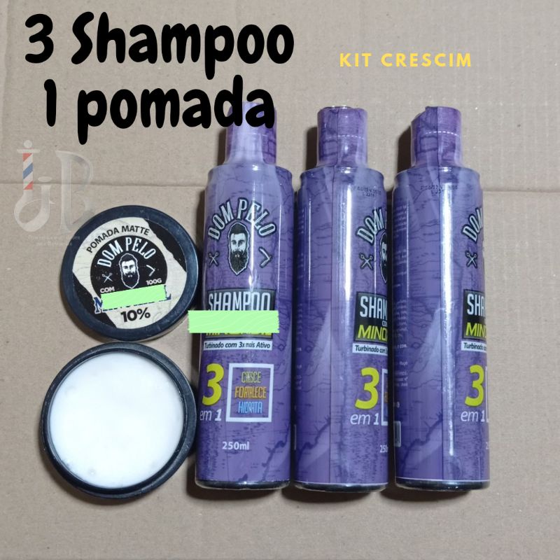 kit com 1 pomada Matte + 3 Shampoos Dom P. | Shopee Brasil