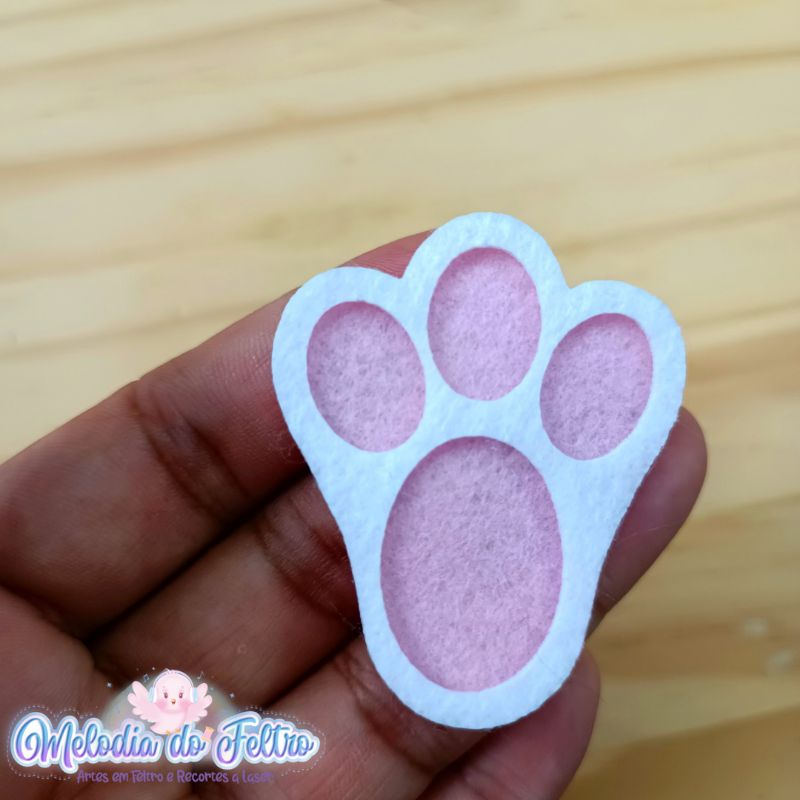 Patinhas de coelho em feltro 20 unidades em Oferta na Shopee