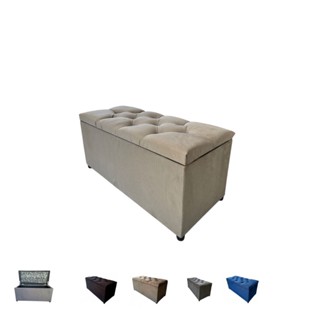Puff Retangular Baú Pé De Cama Solteiro Porta Brinquedos