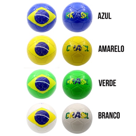 Bola De Futebol Campo Quadra Brasil Couro Sintético Costura ref: JT17-1