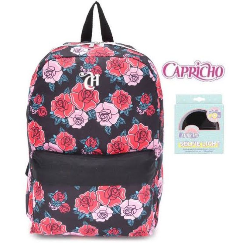 Mochila Escolar Capricho Liberty Black Floral G Dmw