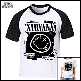 Camiseta Banda Nirvana Unissex, Blusa Nirvana Unissex, Camiseta Banda de Rock Nirvana Unissex, Branca e Preto