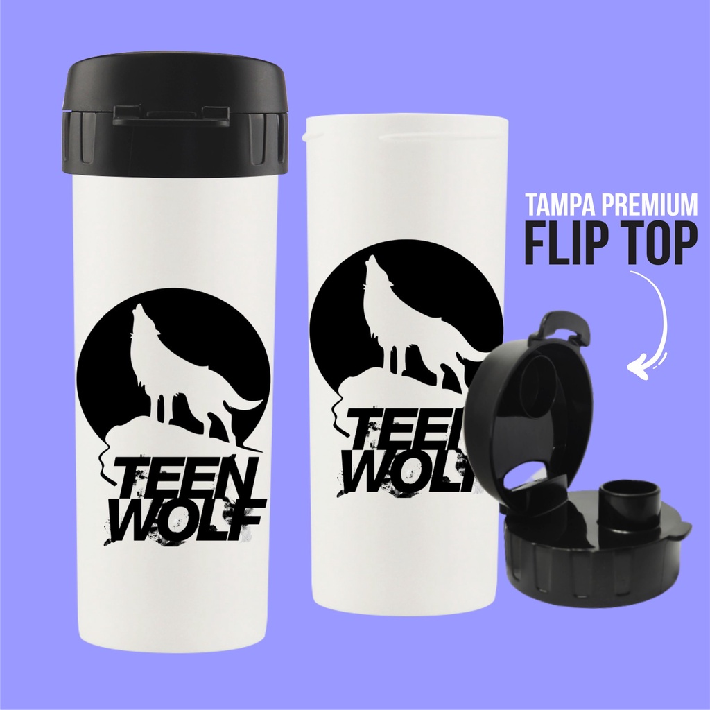 Garrafa ECO Branca Personalizada 475ml - Teen Wolf