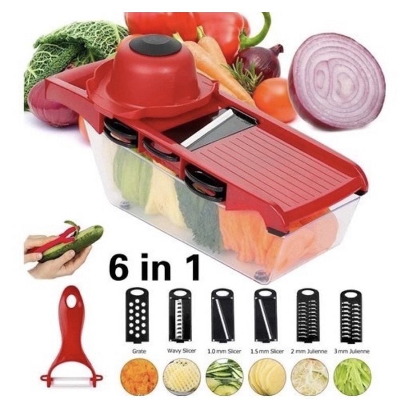 Mandoline Slicer Nicer Fatiador Cortador De Legumes 6 Em 1 Shopee Brasil