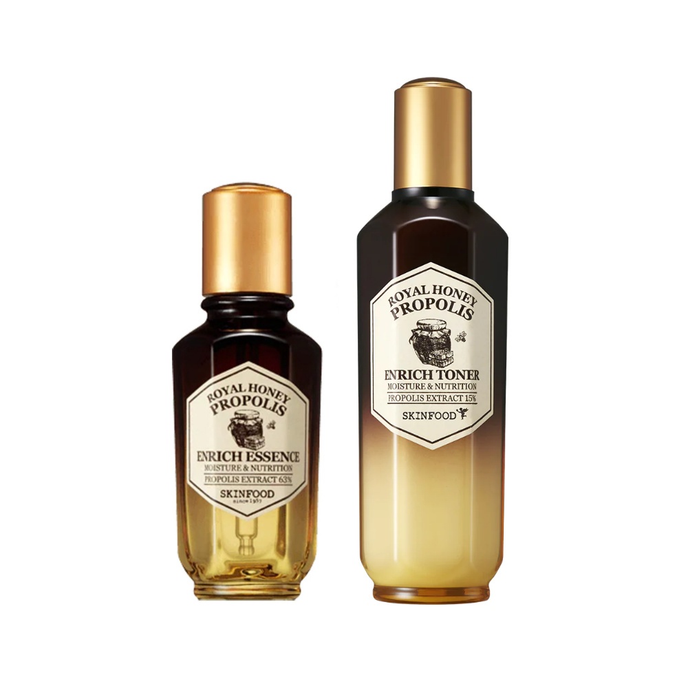 skinfood royal honey profolis enrich essence 50ml/toner 160ml em Oferta na Shopee