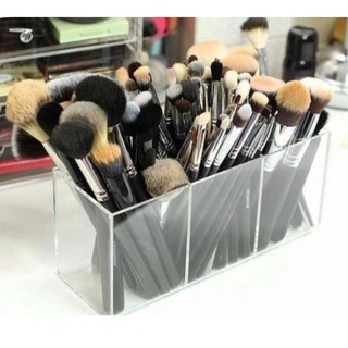 Porta Pincel de Maquiagem em Acrílico Transparente Organizador Cosméticos Make Paleta Sombra Blush Corretivo