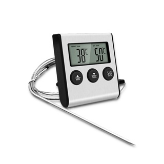 Termômetro Digital Timer Sonda Inox Culinário Fritadeira em Oferta na Shopee