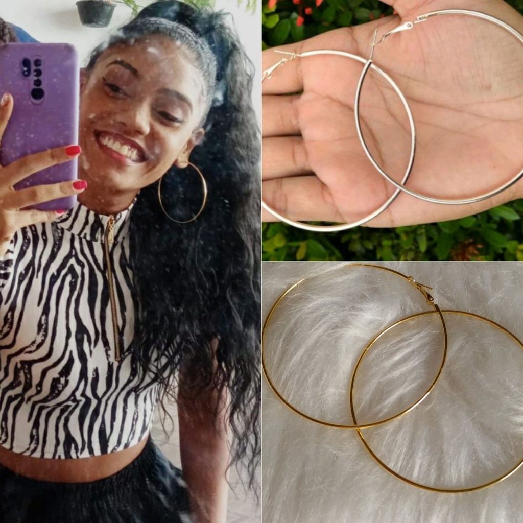 Brinco Argola Feminina Aço Antialérgico em Oferta na Shopee