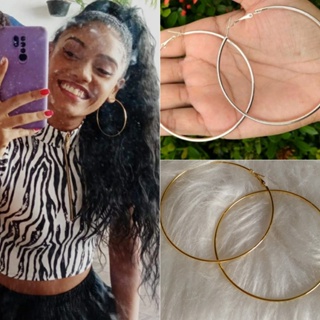 Brinco Argola Feminina Aço Antialérgico em Oferta na Shopee