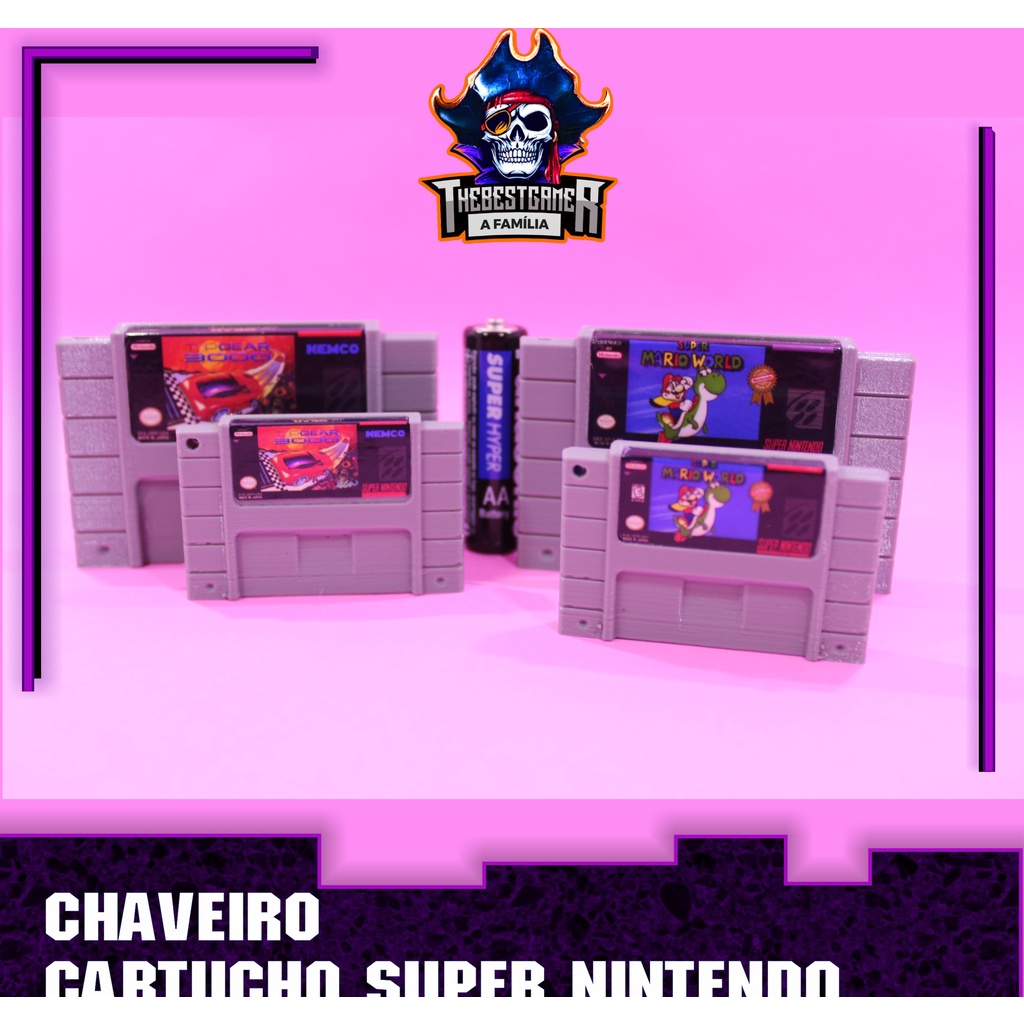 Kit de Chaveiro Cartucho Fita Super Nintendo - Vários jogos Nostálgicos