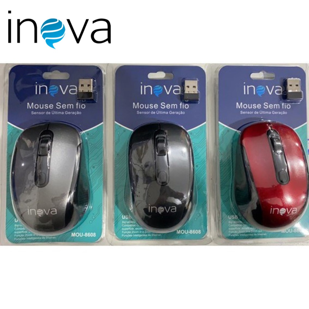 Mouse Sem Fio Sensor de Ultima Geração Inova Mou-8608