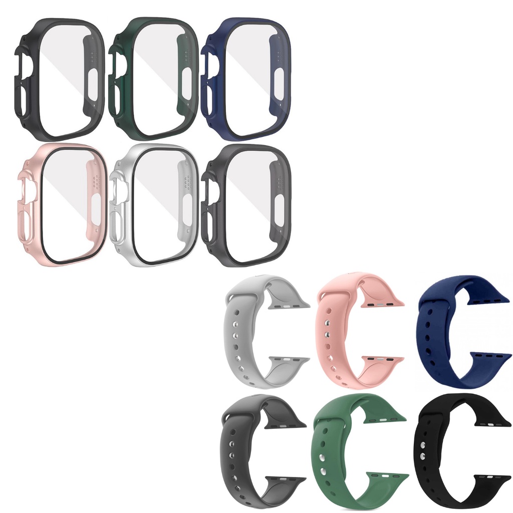 Kit 2un Capa Case Bumper Premium Apple Watch Ultra E Pulseira Silicone