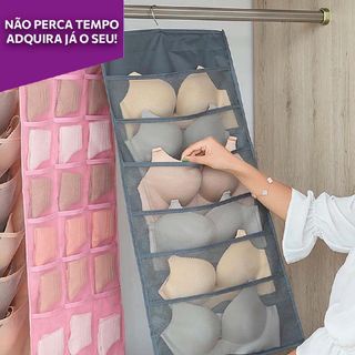 Organizador Multifuncional Dupla Face Suspenso Guarda Roupas/Armário Calcinhas Meias Cueca...