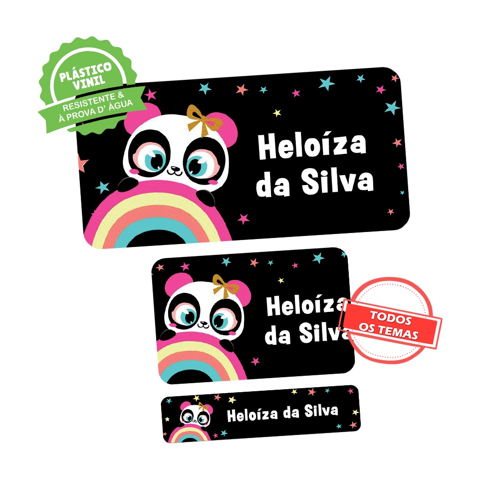 Etiqueta Escolar Panda Skate Puket Personalizado Em Vinil Shopee Brasil