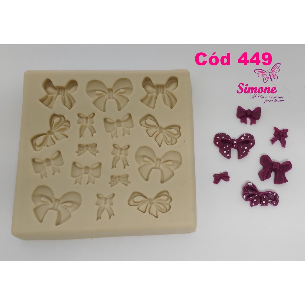 Molde de Silicone - Micro Lacinhos - cód 449 em Oferta na Shopee