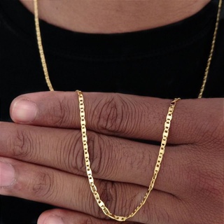 Corrente Banhado a Cor Ouro 18k Cordão Masculino Fino Piastrini Banhado Folheado em Oferta na Shopee