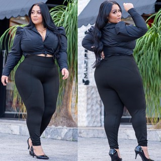 Kit 2 Calça Legging Plus Size Levanta Bumbum Suplex Cintura Alta G ao G4