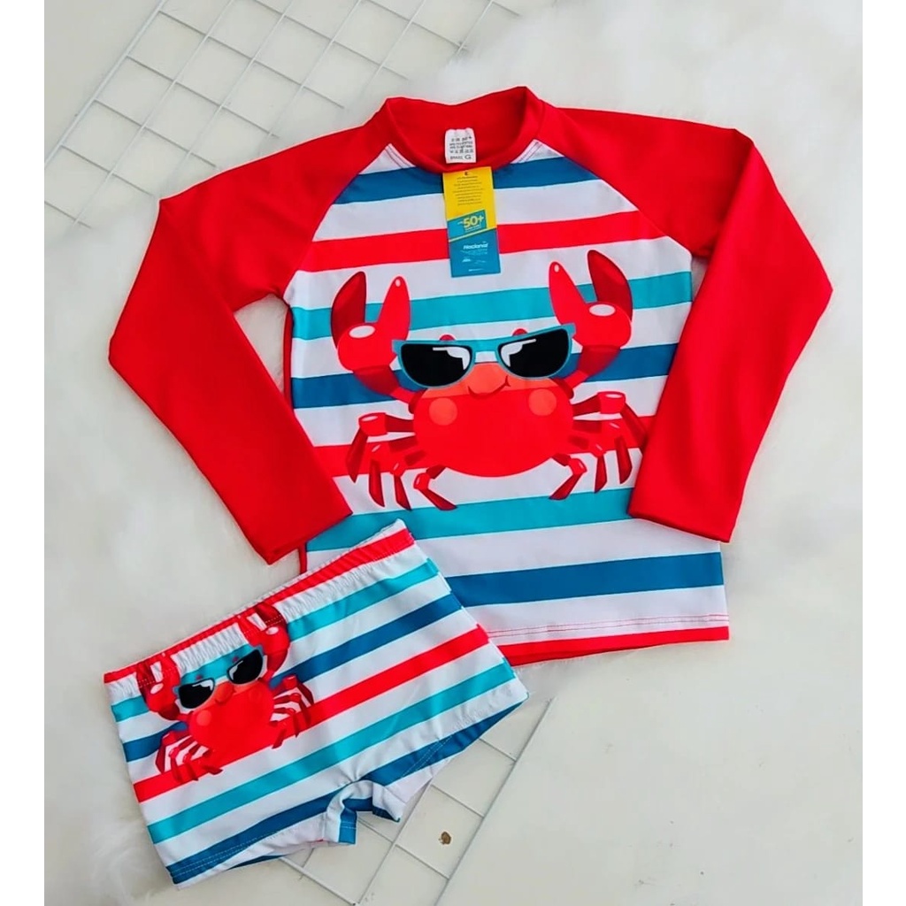 Kit Sunga Infantil + Blusa Com Proteção Solar Bebê e Infantil UV50 em Oferta na Shopee