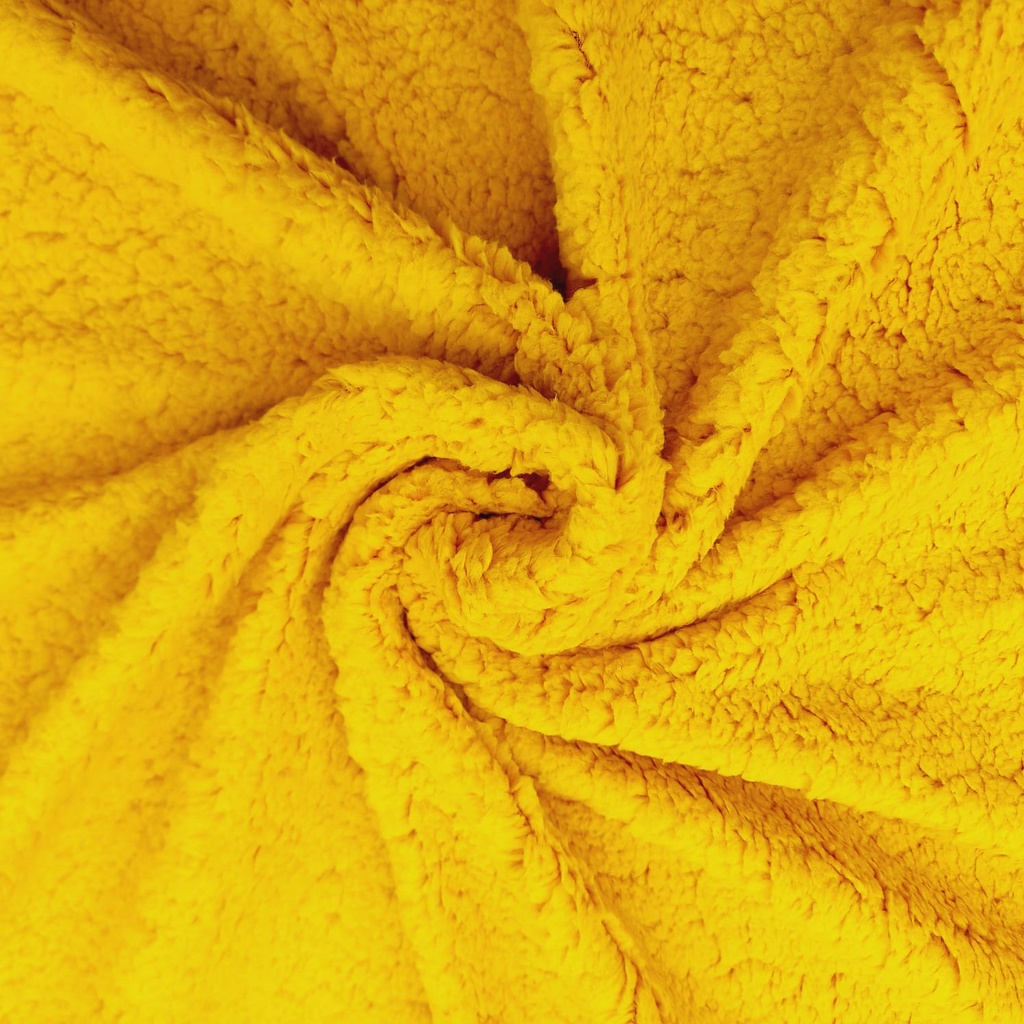 Tecido Sherpa (Carneirinho) Pelo Alto - Amarelo - 1,60 de Largura