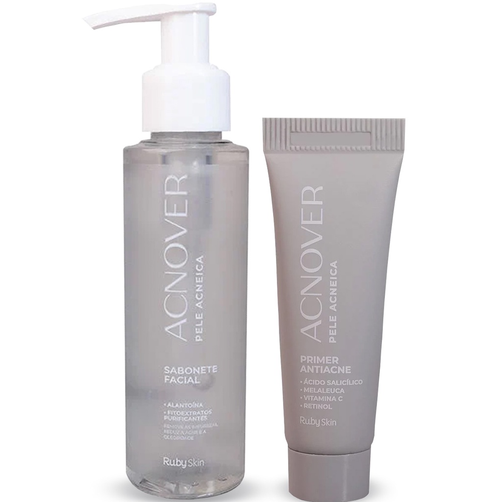 Kit Sabonete liquido facial + Primer Antiacne Acnover Ruby rose