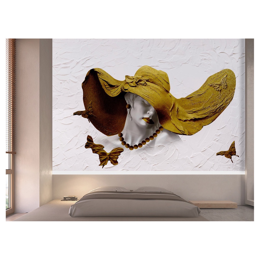 Adesivo Decorativo Papel de Parede Decoração Rosto de Mulher Pintura Arte TRA076