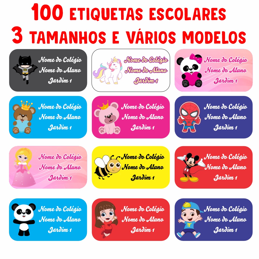 100 Etiquetas Personalizada de Vinil Escolar APROVA  D' Água em Oferta na Shopee