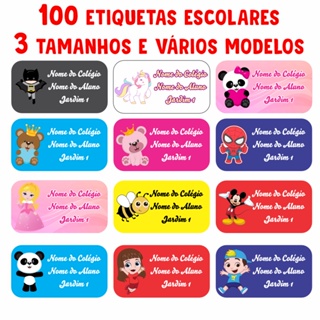 100 Etiquetas Personalizada de Vinil Escolar APROVA  D' Água em Oferta na Shopee